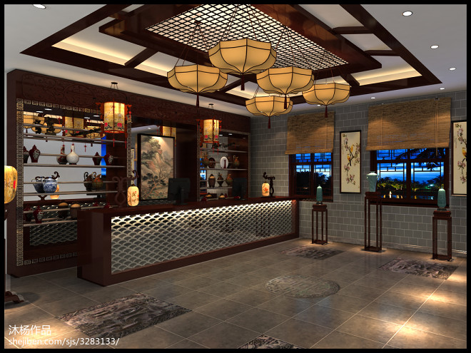 中式餐飲空間-裝修設計效果圖-沐楊設計師作品-設計本